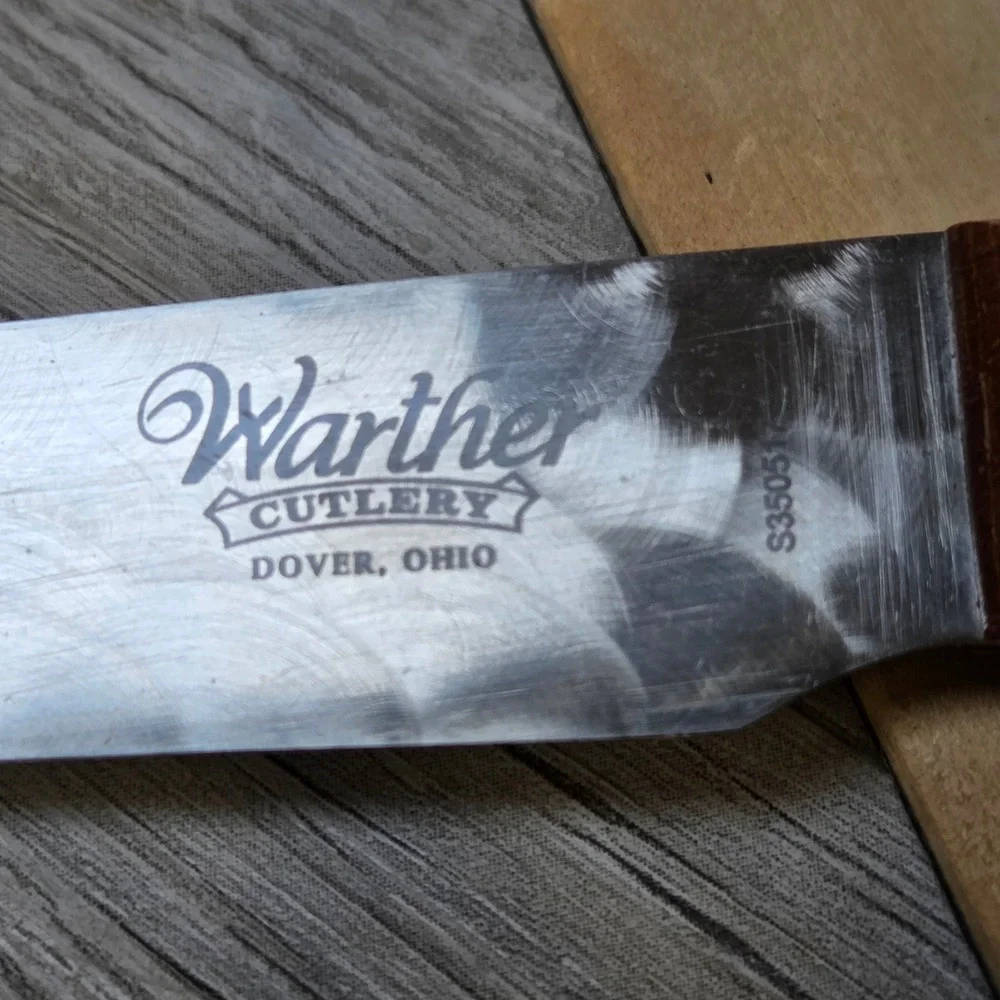Warther Cutlery Dover Ohio 5-Inch Utility Knife Wood Handle USA